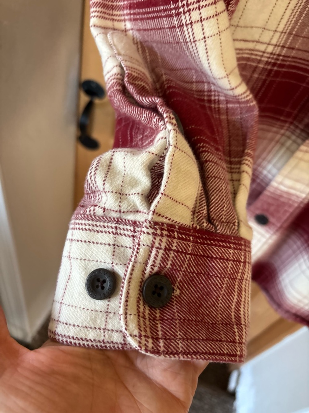 Orvis Perfect Flannel Shirt Button Down, Plaid Cotton Outdoorsman Crimson XLT - Picture 7 of 13